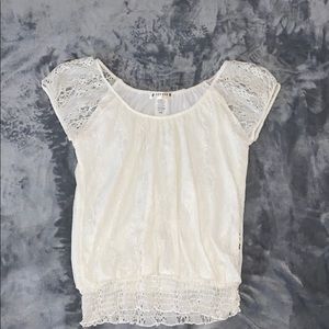 white lacey top